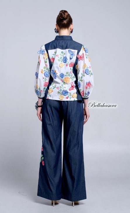 Amara Blouse Batik Denim Embroidery - Image 3
