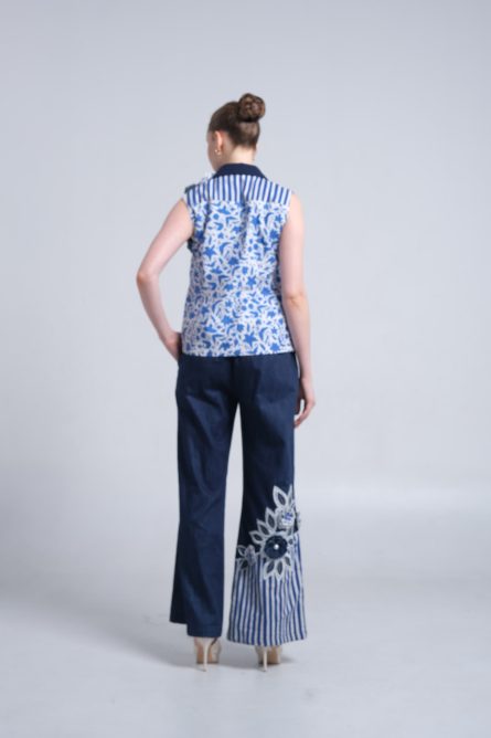 Clara Vest Batik Denim Emroidery - Image 2