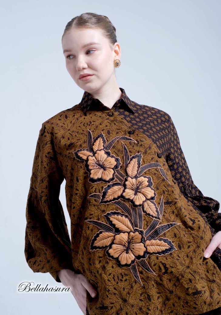 Hanifa Blouse Sogan Aplikasi Embroidery 3D